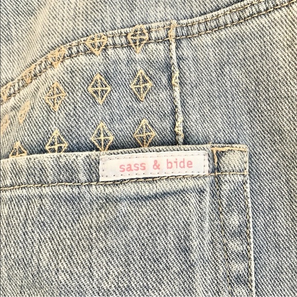 Sass and Bide Diamond Embroidered Jeans Size 27 High Waisted - Picture 9 of 9